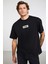 Inventıon Erkek %100 Organik Pamuklu Kalın Dokulu Baskı Detaylı Oversize Siyah T-shirt 1