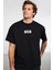 Inventıon Erkek %100 Organik Pamuklu Kalın Dokulu Baskı Detaylı Oversize Siyah T-shirt 4