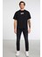 Inventıon Erkek %100 Organik Pamuklu Kalın Dokulu Baskı Detaylı Oversize Siyah T-shirt 5