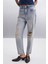 Suada Kadın Jogger Yıkamalı Yırtık Detaylı %100 Pamuk Regular Paça Uzun Boy Mavi Jeans 3