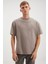 Sterlıng Erkek Oversize Fit Yagmur Damlacıklı Görüntülü Özel Dokulu Vizon T-Shirt 4