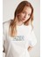 Janna Kadın Şehir Temalı Ön Ve Arka Baskı Detaylı Oversize Fit Bisiklet Yaka Beyaz / Yeşil T-shirt 2