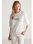 Janna Kadın Şehir Temalı Ön Ve Arka Baskı Detaylı Oversize Fit Bisiklet Yaka Beyaz / Yeşil T-shirt 3
