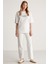 Janna Kadın Şehir Temalı Ön Ve Arka Baskı Detaylı Oversize Fit Bisiklet Yaka Beyaz / Yeşil T-shirt 4