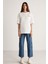 Janna Kadın Şehir Temalı Ön Ve Arka Baskı Detaylı Oversize Fit Bisiklet Yaka Beyaz / Kırmızı T-shirt 5