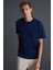 Solo Erkek %100 Organik Pamuklu Kalın Dokulu Comfort Fit Bisiklet Yakalı Lacivert T-shirt 3