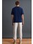 Solo Erkek %100 Organik Pamuklu Kalın Dokulu Comfort Fit Bisiklet Yakalı Lacivert T-shirt 5
