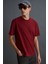 Solo Erkek Süprem %100 Organik Pamuklu Kalın Dokulu Comfort Fit Bordo T-shirt 1