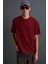 Solo Erkek Süprem %100 Organik Pamuklu Kalın Dokulu Comfort Fit Bordo T-shirt 3