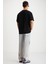 Jake Erkek %100 Organik Pamuklu Kalın Dokulu Kumaş Baskı Detaylı Oversize Siyah T-shirt 6
