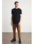 Oscar Erkek Comfort Fit Uzun Dökümlü Kumaş Siyah T-shirt 2