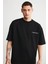 Pasto Erkek Nakışlı Oversize Siyah T-Shirt 1