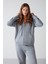 Carlota Kadın Içi Polarlı Organik Kumaşlı Metal Fermuarlı Kapüşonlu Yumuşacık Mavi Sweatshirt 4