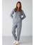 Carlota Kadın Içi Polarlı Organik Kumaşlı Metal Fermuarlı Kapüşonlu Yumuşacık Mavi Sweatshirt 6