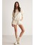 Jennıfer Kadın Organik Pamuklu Nakışlı Yuvarlak Yakalı Oversize Vanilya Sweatshirt 6