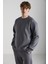 ADAMS Erkek İçi Polarlı Sıcak Tutan 3 İplik %80 Pamuk %20 Polyester Regular Gri Sweatshirt 3