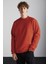 Adams Erkek Içi Polarlı Yumuşacık Pamuklu Regular Fit Turuncu Sweatshirt 3