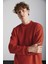 Adams Erkek Içi Polarlı Yumuşacık Pamuklu Regular Fit Turuncu Sweatshirt 4