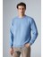 Adams Erkek Içi Polarlı Yumuşacık Organik Pamuklu Regular Fit Mavi Sweatshirt 1