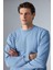 Adams Erkek Içi Polarlı Yumuşacık Organik Pamuklu Regular Fit Mavi Sweatshirt 3