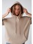 Adel Relaxed Fit Örme Kanguru Cepli Kapüşonlu Bej Sweatshirt 2