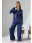Likapashop Viskon Jakarlı Uzun Kol Pijama Takımı 5