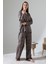 Likapashop Viskon Jakarlı Uzun Kol Pijama Takımı 5