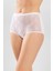 Kadın Pamuklu Dantelli Düz Bato Külot 3'lü Paket Beyaz 2