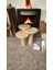 3’lü Set Wood Wooden Minimalist Mantar Yan Sehpa Ahşap Modern Natural 4