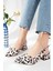 BA04566 Ten Kadın Leopar Büyük Numara 4 cm Topuklu Ayakkabı 3