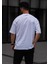 Süzene Nakışlı Unisex Bisiklet Yaka Beyaz Oversize Tişört 2