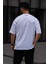 Süzene Nakışlı Unisex Bisiklet Yaka Beyaz Oversize Tişört 4