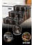 Etiketli Foly Kare Erzak Saklama Kabı 18'li Set 6x(0,55 Litre, 1,2 Litre, 1,75 Litre) Antrasit 1