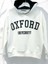 Kız Çocuk Pamuklu Oxford Yazılı Kısa Kapüşpnlu Sweatshirt 2