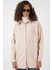 20273 Tek Cepli Düğmeli Kaşe Gömlek - Krem 3