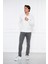 Düğmeli Gömlek Yaka Beyaz Sweatshirt 1