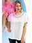 Rahat Kalıp File Detaylı Büyük Beden Crystal Taş Baskılı Pamuk Kadın T-Shirt 1