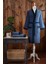 Oregon Maskülen Nakışlı Denim Kimono Bornoz L - Lacivert 3