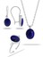 Lapis Lazuli Taşlı Rodyumlu Gümüş Set 1