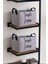 Gri Simple Living Baskılı Orta Boy 2'li Düzenleyici Saklama Sepeti Set 30 x 22 x 18 2