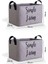 Gri Simple Living Baskılı Orta Boy 2'li Düzenleyici Saklama Sepeti Set 30 x 22 x 18 5