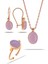 Pembe Kuvars Taşlı Rose Gümüş Set 1