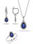 Safir Taşlı Damla Mini Rodyumlu Gümüş Set 1