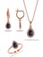 Mistik Topaz Taşlı Damla Mini Rose Gümüş Set 2305 1