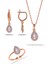 Kuvars Taşlı Damla Mini Rose Gümüş Set 2301 1