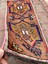 43X98 cm Vintage El Dokuma Halı, Mavi Pembe Renkli, Oriental Desenli Küçük Kilim, Dekoratif Zemin Halısı 1