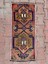 43X98 cm Vintage El Dokuma Halı, Mavi Pembe Renkli, Oriental Desenli Küçük Kilim, Dekoratif Zemin Halısı 2