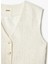 Viskon Keten Karışımlı Düğmeli Crop Blazer Yelek 3