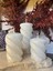 3 Adet Burgulu Mum Krem Boylar 6-8-10 cm Çap 6 cm 3