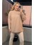 Camel Yarı Boğazlı Fitilli Oversize Kazak 4